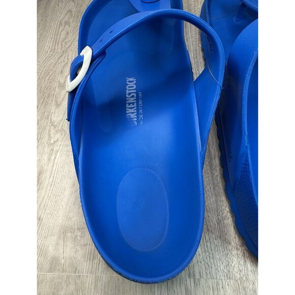 Birkenstock Sandals Womens 10 Mens 8 Gizeh Eva Rubber Royal Blue Thong Flip Flop - Picture 10 of 16